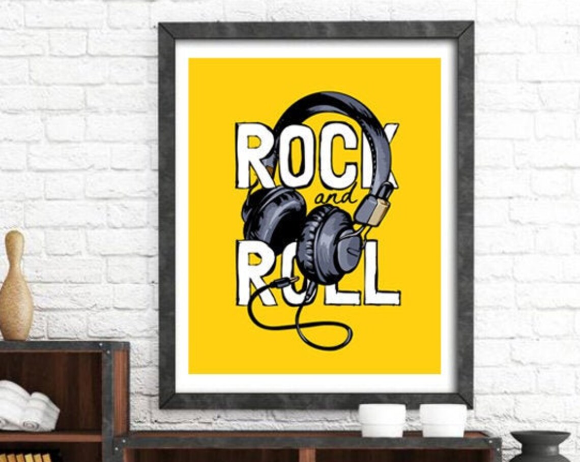 Rock and Roll Quote Poster, Dorm Decor Art