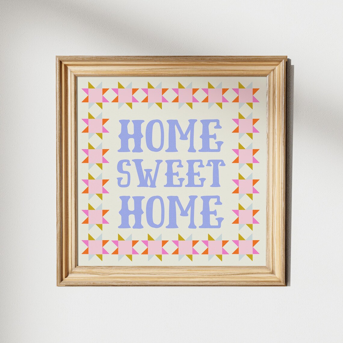Home Sweet Home Quilted Square Art Print - Image 2