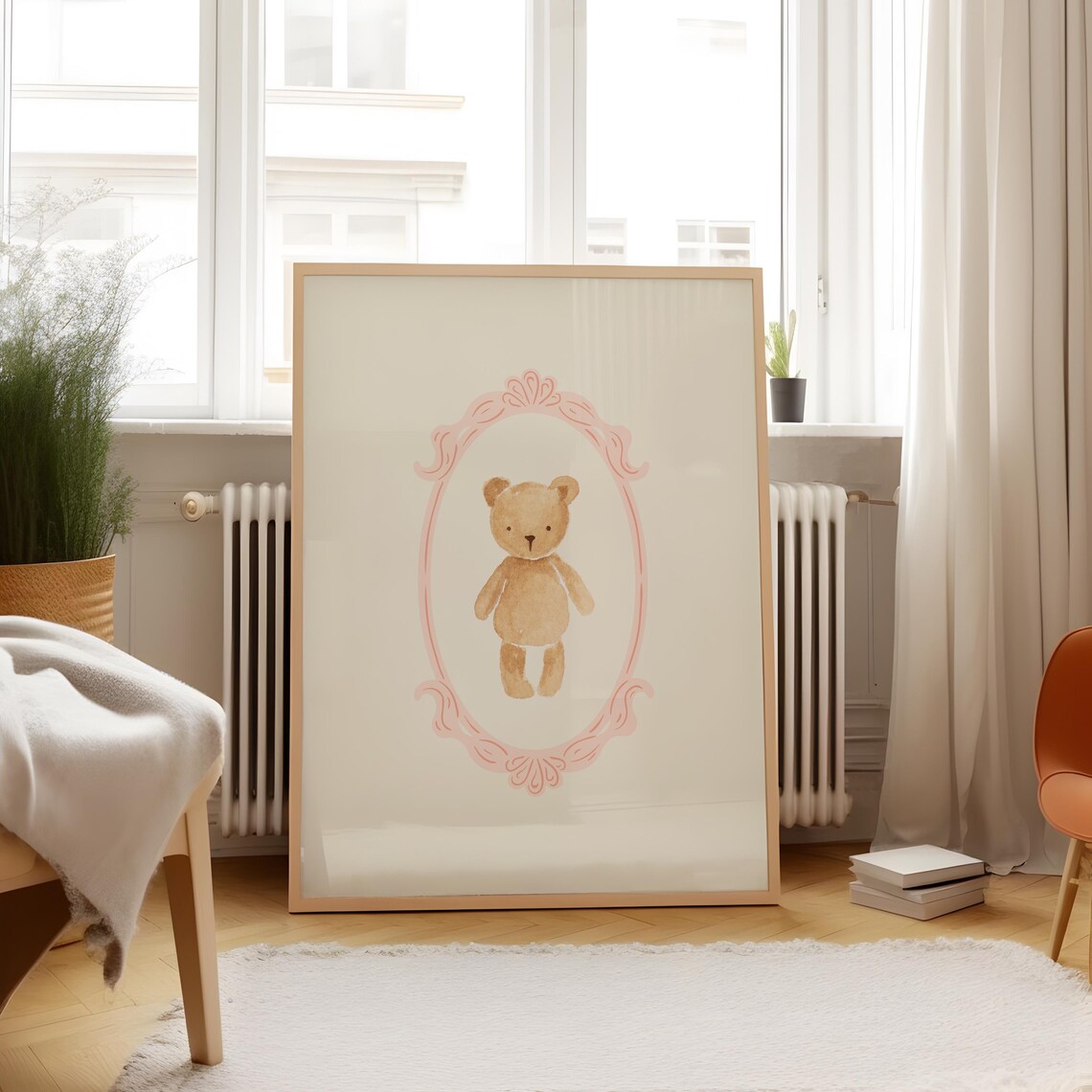 Teddy Bear Print, Vintage Toile Nursery Decor - Image 4