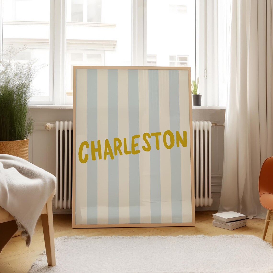 Charleston Vertical Illustration Art Print