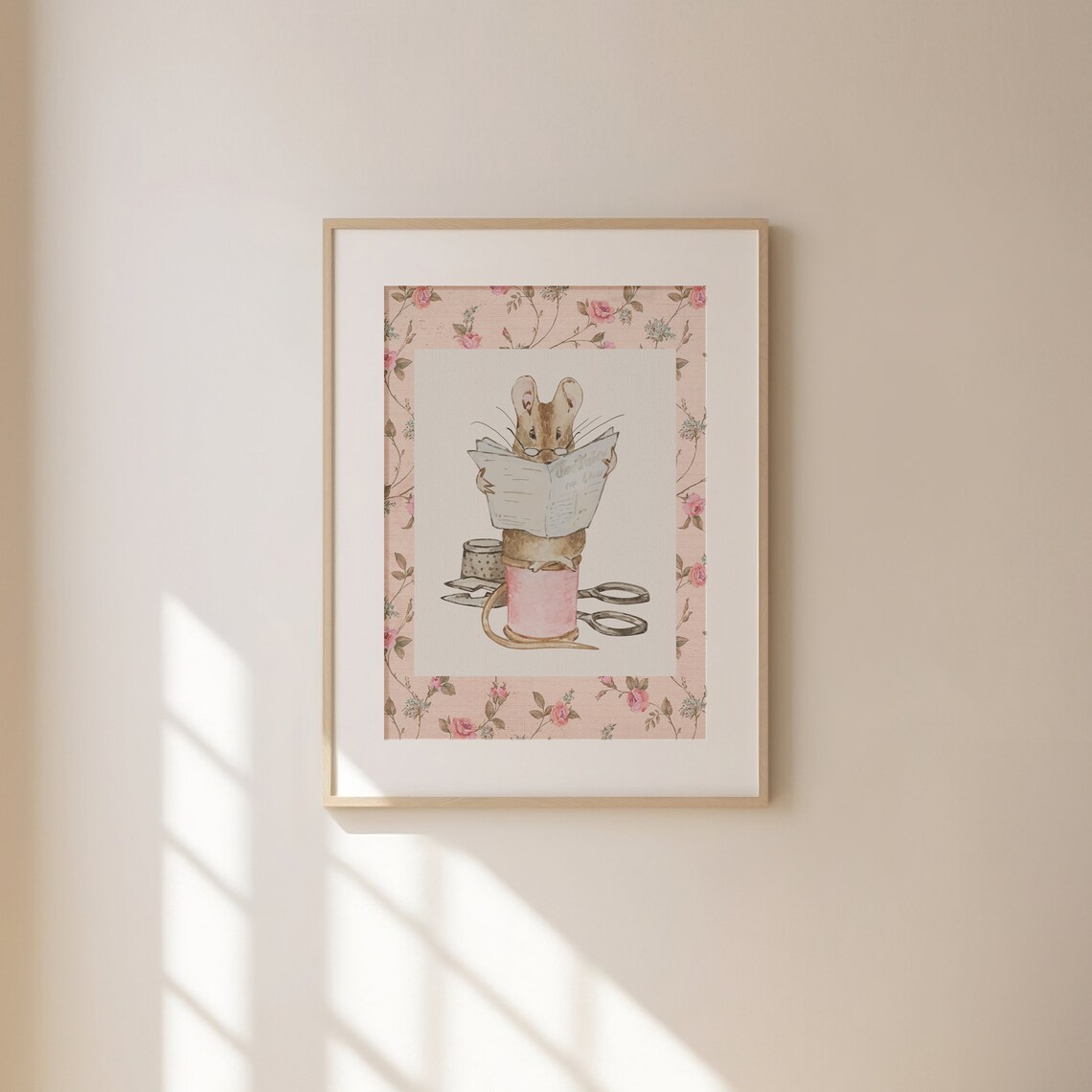 Vintage Mouse Print, Abstract Nursery Decor Art - Image 2