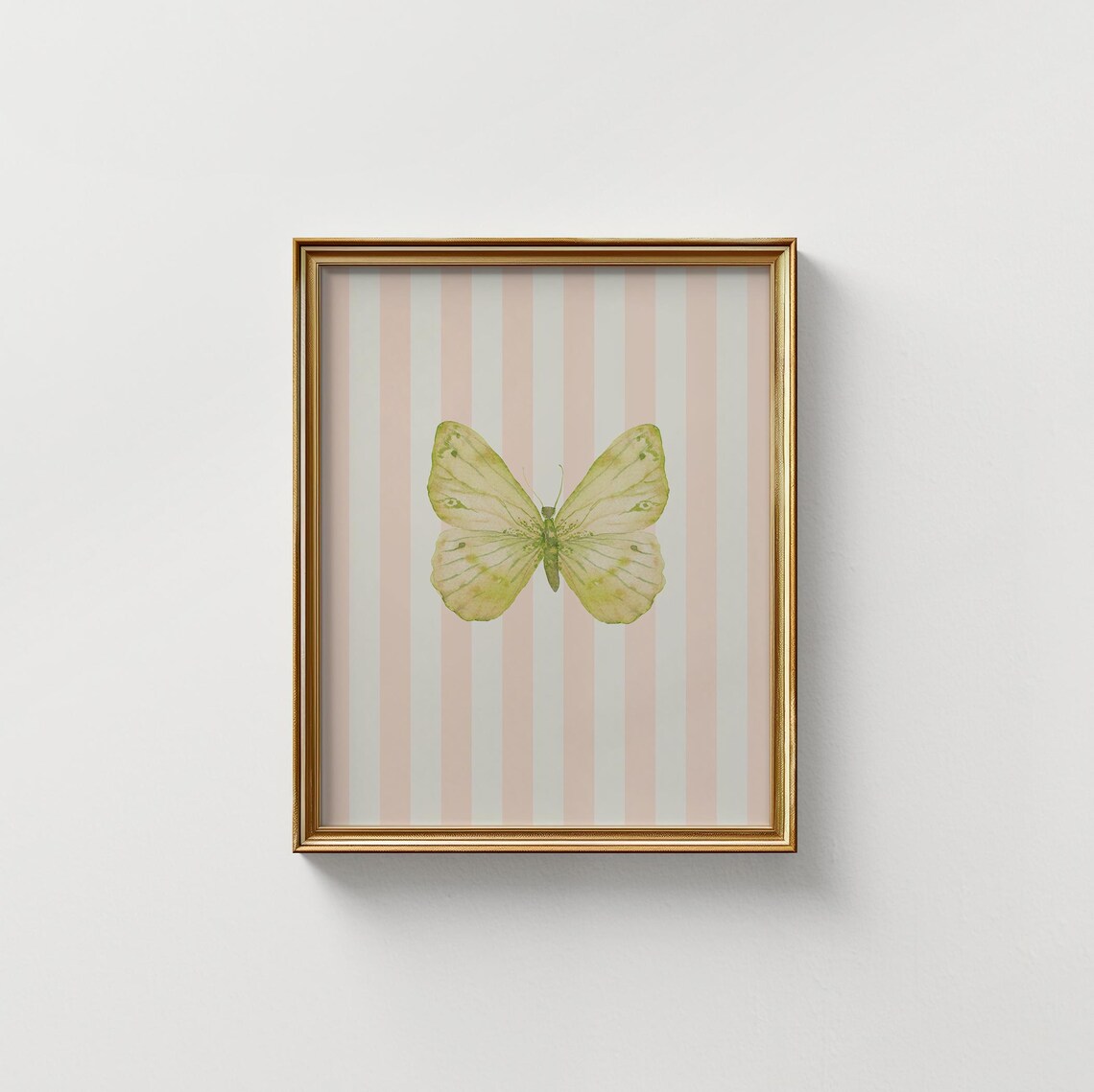 Blush Striped Minimal Butterfly Art Print - Image 4