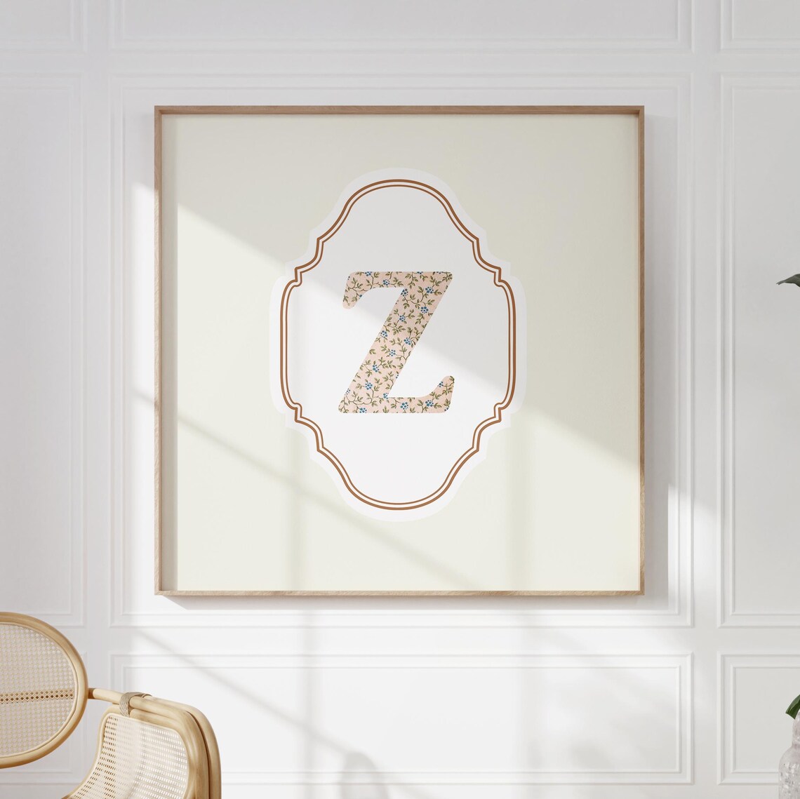 Z Square Initial Personalized Watercolor Gift - Image 5