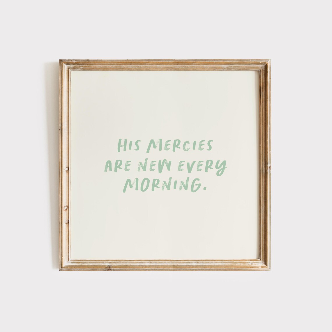 His Mercies Are New Every Morning Mint Green Quote Scripture Art Poster