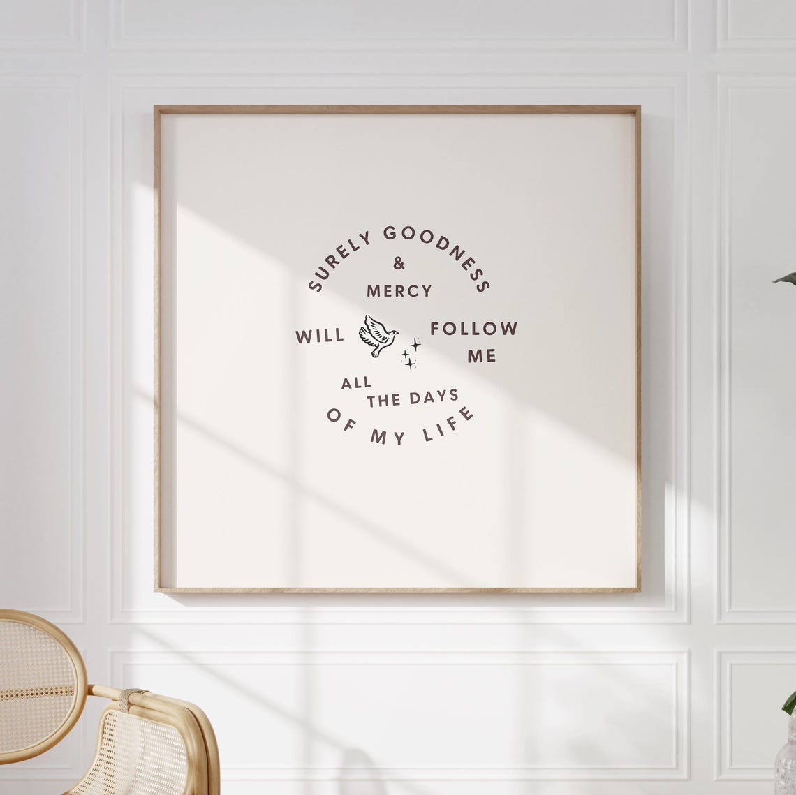 Surely Goodness And Mercy Follow Me Circle Scripture Art Poster - Image 2