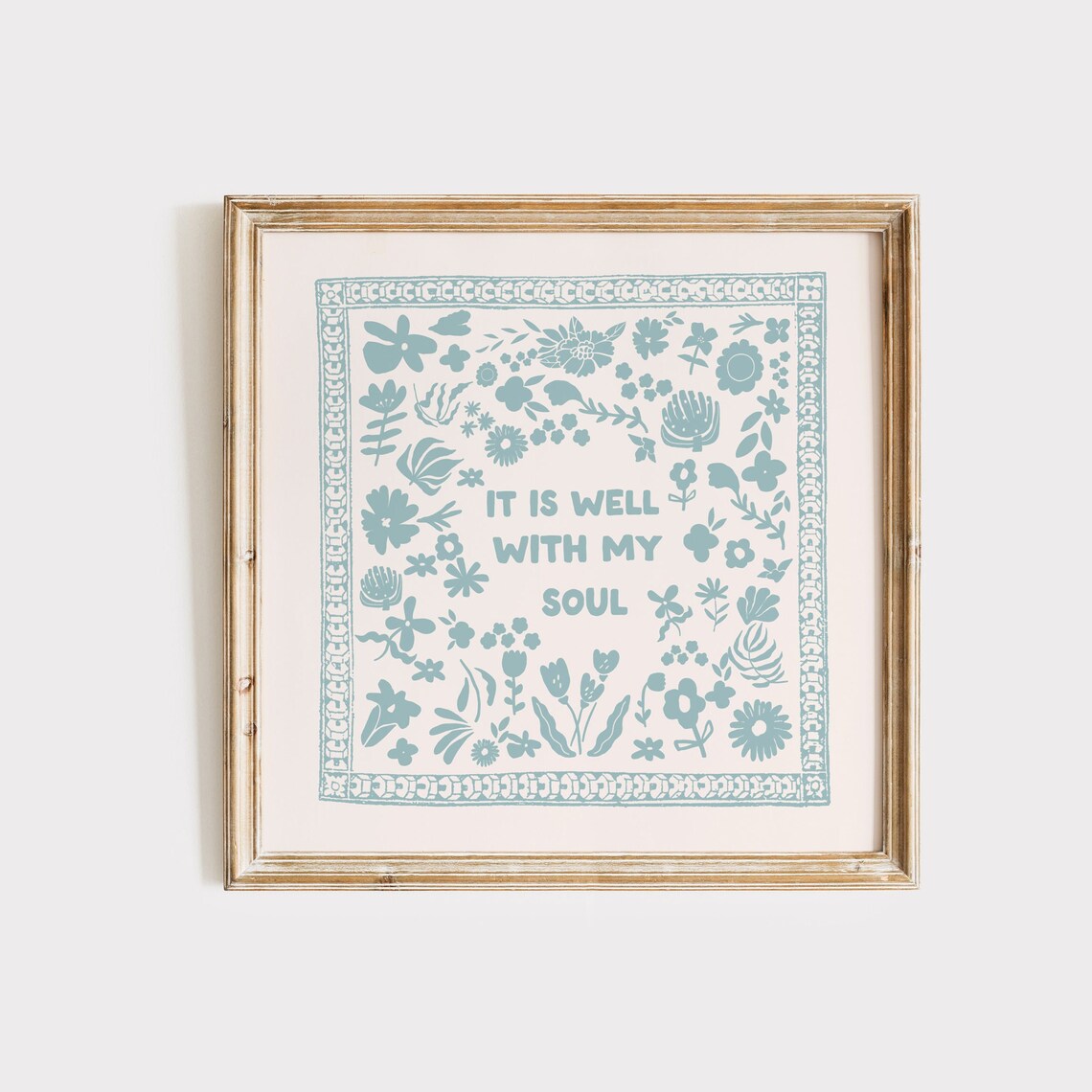 Blue It Is Well Living Room Art Print - Image 2