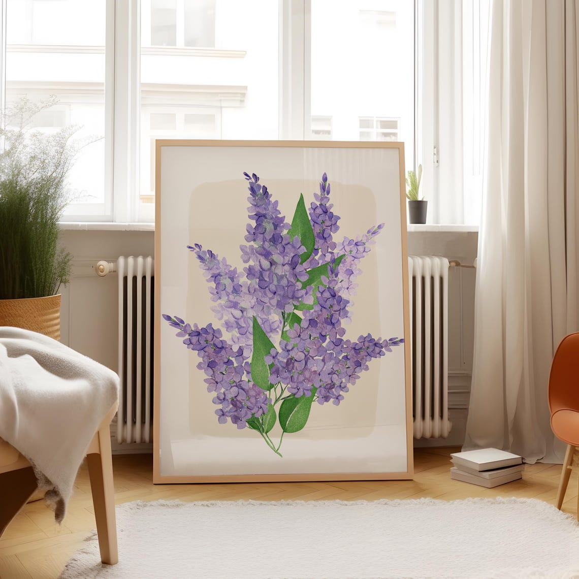 Purple Lilac Bouquet Watercolor Spring Floral Botanical Art Print - Image 5
