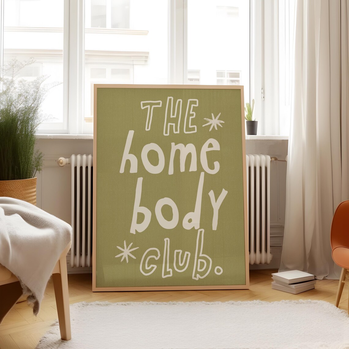 The Homebody Club Olive Green Quote Typography Fun Wall Art Poster