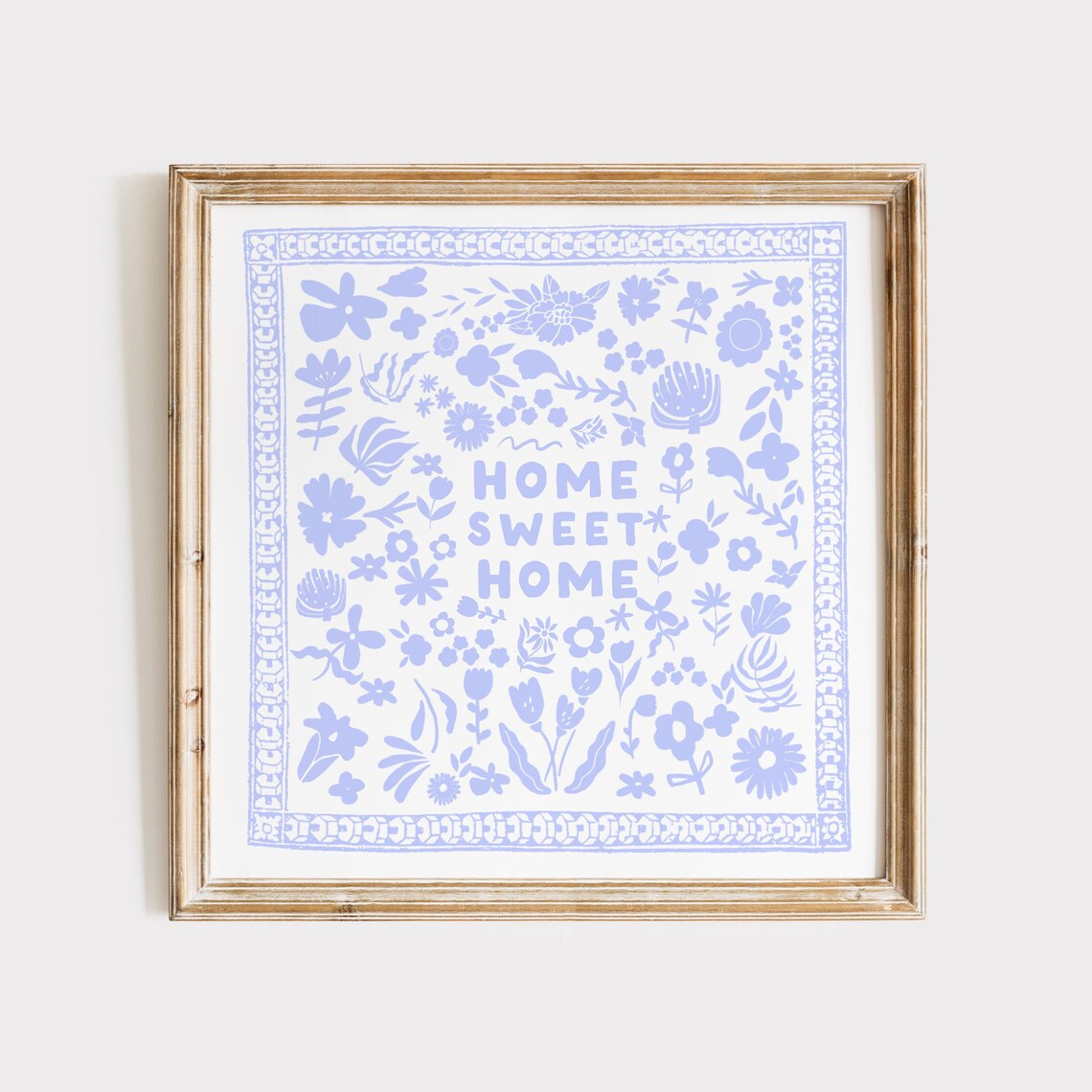 Home Sweet Home Lavender Floral Bandana Quote Typography Poster
