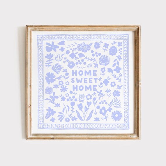 Home Sweet Home Square Print Wall Art Trendy Decor Minimalist Living Room Art Cottage Kitchen Wall Decor Cute