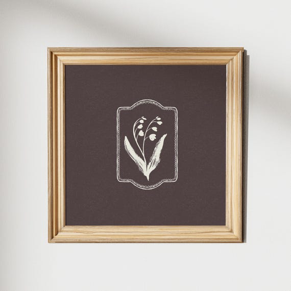 Minimal Sweet Floral Square Print Instant Wall Art Trendy Decor Illustration Living Room Art Nursery Decor