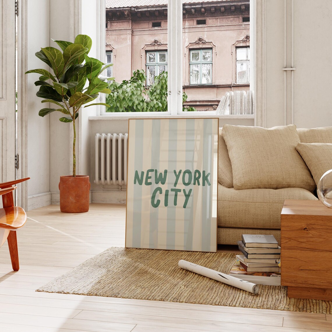 NYC City Name Vertical Illustration Art Print - Image 3