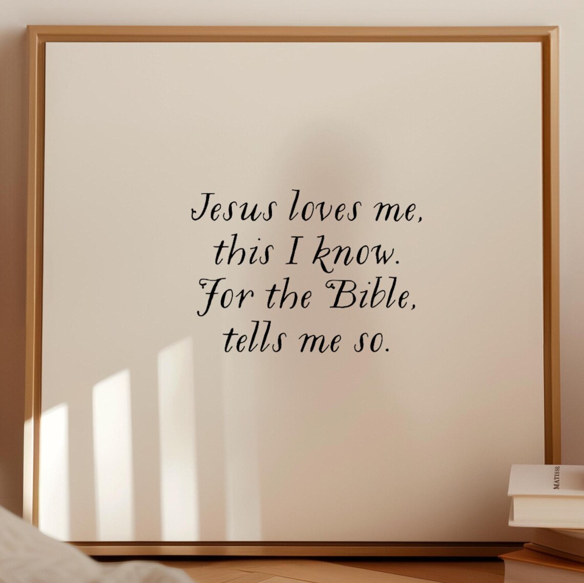 Jesus Loves Me Bible Hymn Quote Minimalist Christian Scripture Art Poster - Image 2