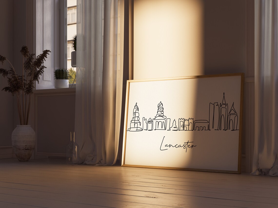 Lancaster City Skyline Art Print, Horizontal Decor - Image 4