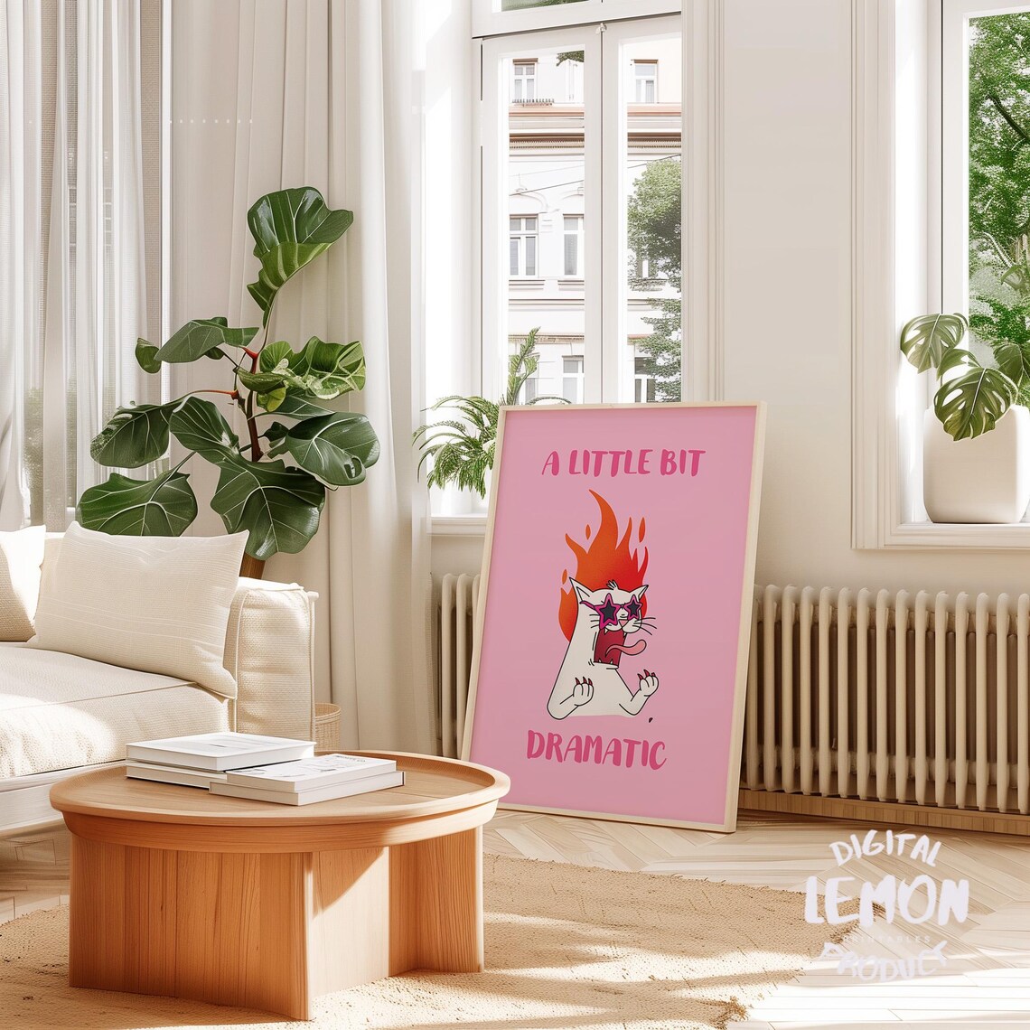 A Little Bit Dramatic Funny Cat Art Print - Image 2