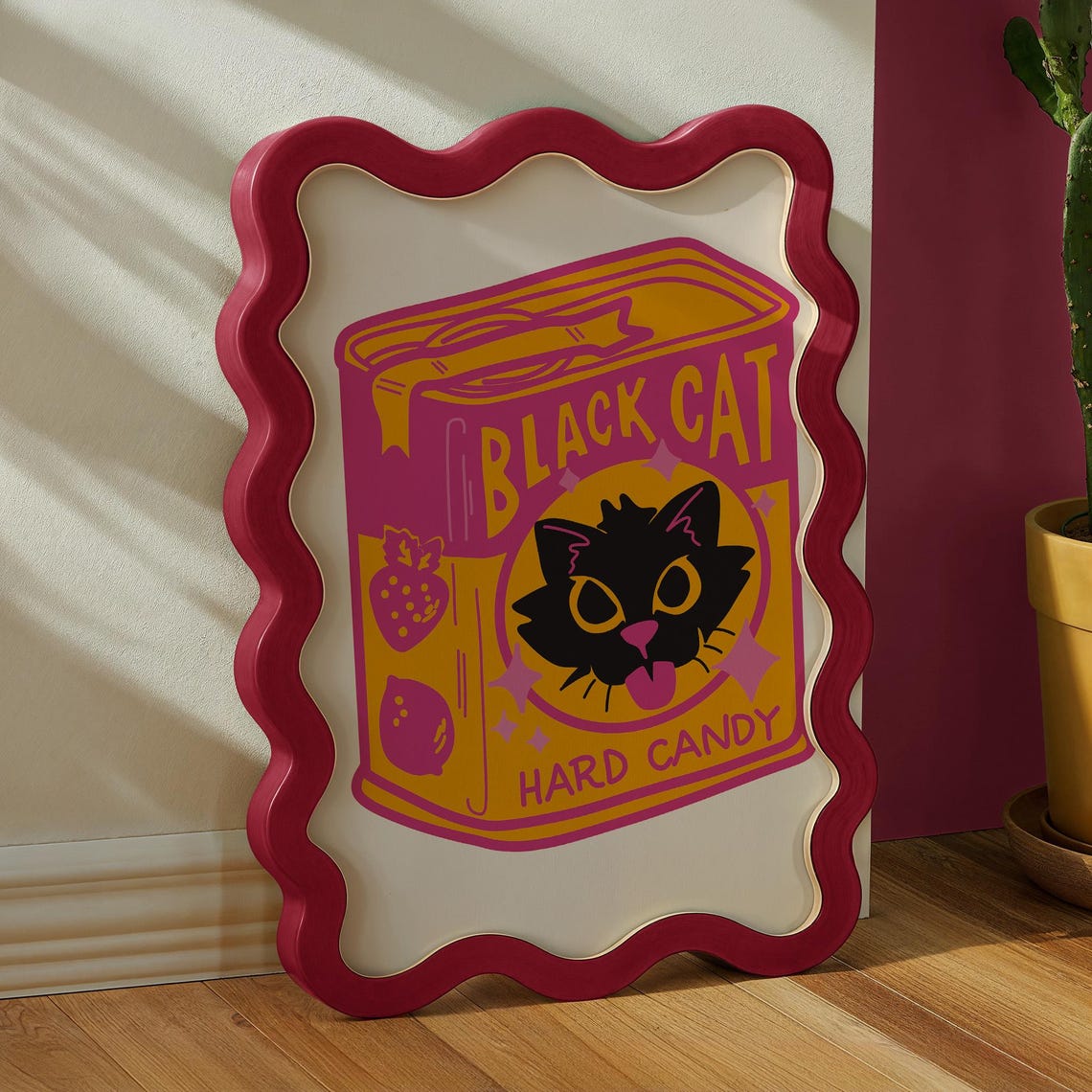 Black Cat Wall Art Retro Kitchen Print Cute Cat Poster Aesthetic Print - Image 2