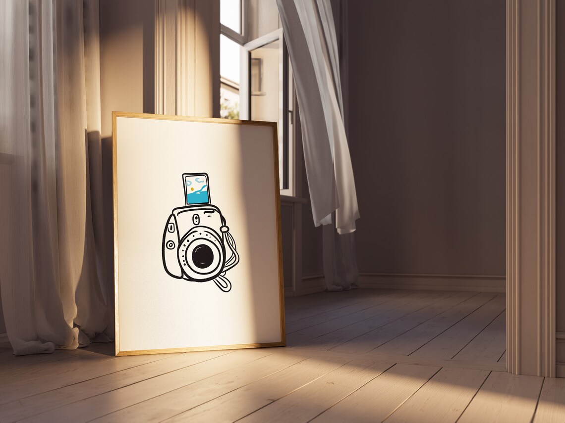 Camera Art Print, Minimal Abstract Landscape - Image 3