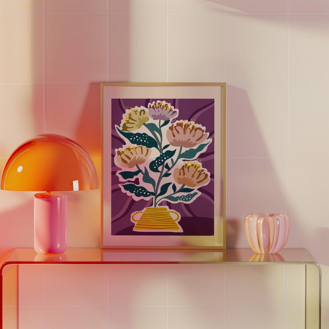 Abstract Floral Vase, Modern Artwork - Image 3
