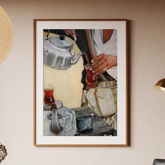 Turkish Tea Watercolor Art Print Heritage Botanicals Collection