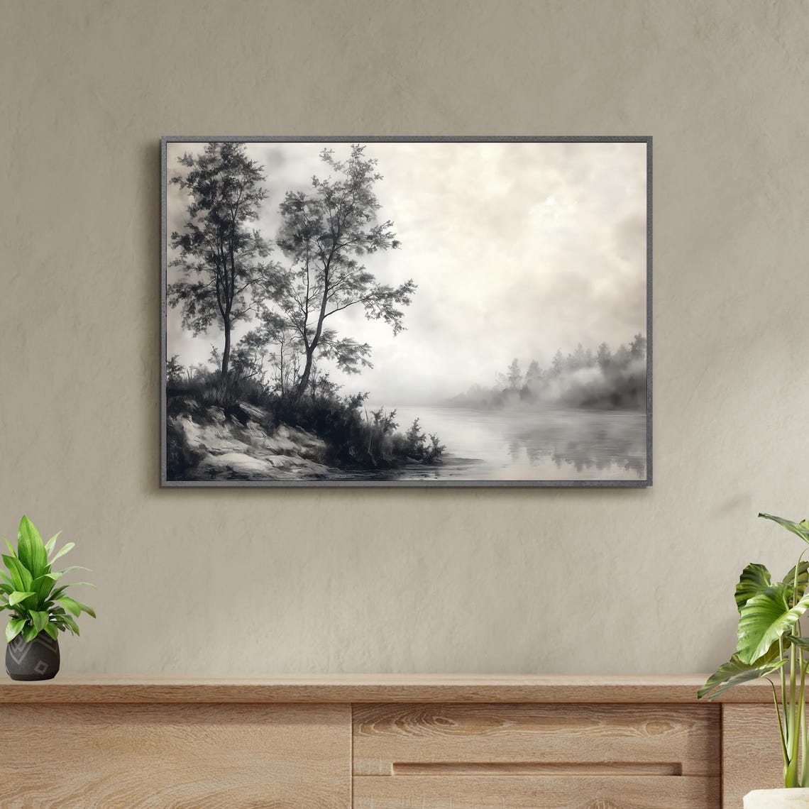 Vintage Landscape Trees Landscape Painting Vintage Landscape Moody Vintage Print Country Oil Painting 402 - Image 3