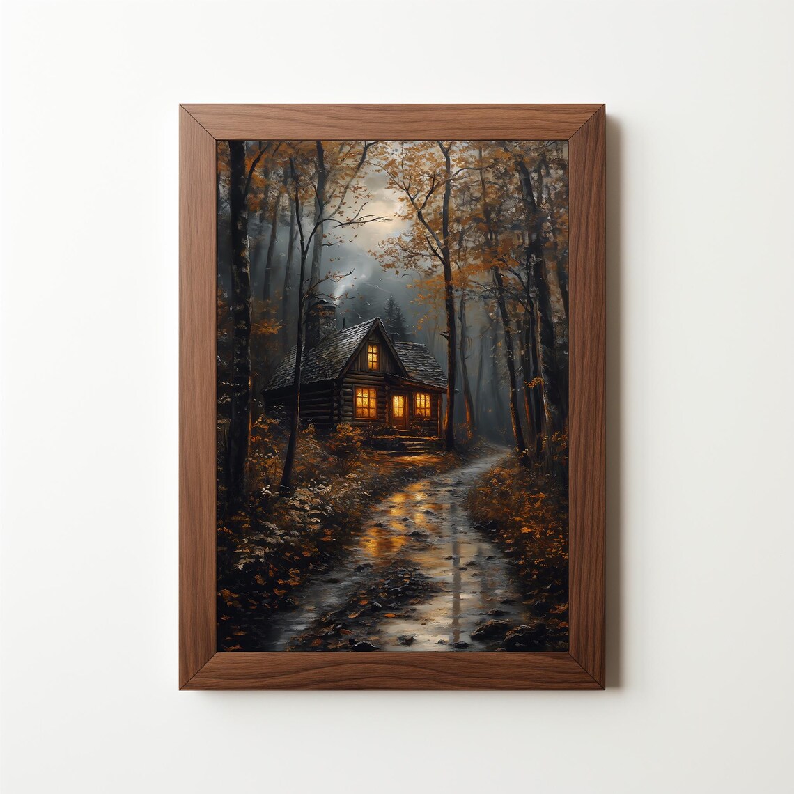 Autumn Countryside Vintage Fall Art Print, Farmhouse Decor