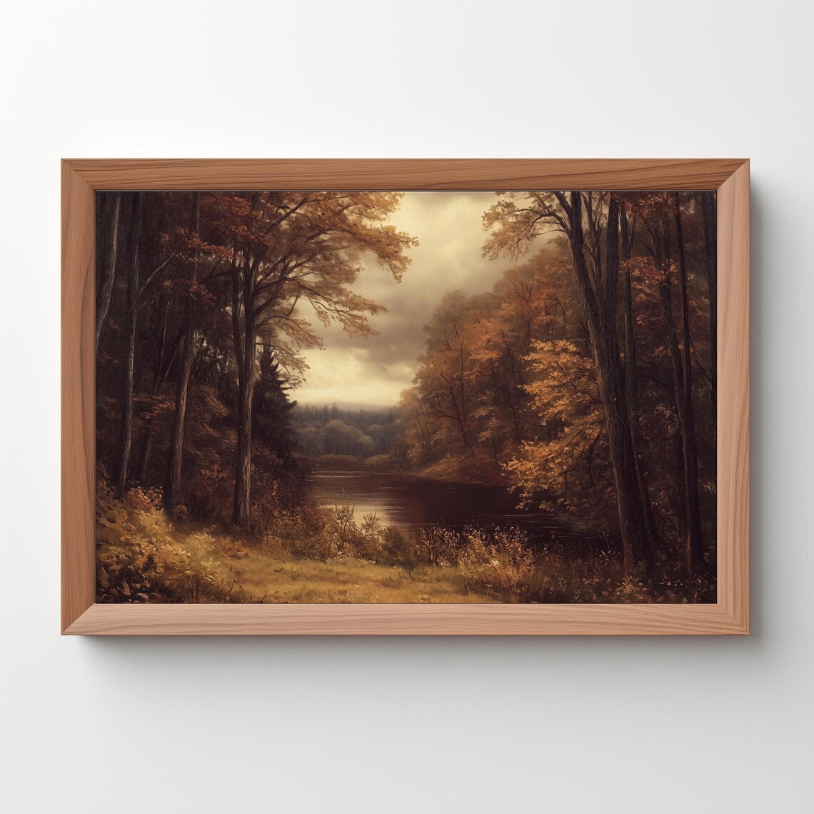 Dark Moody Fall Landscape, Vintage Art Print