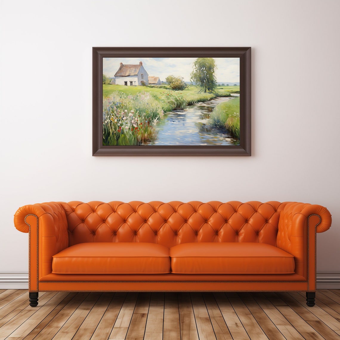 Cottage By A Stream Spring Garden Impressionist Country Poster - Image 4