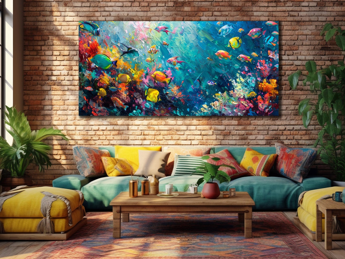 Tropical Fish Coral Reef Underwater Vibrant Ocean Life Wall Poster