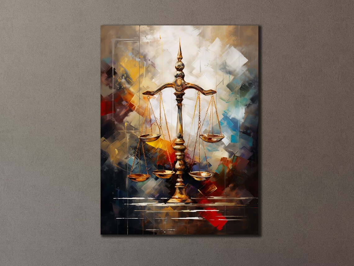 Scales Of Justice Art Print, Lawyer Office Decor
