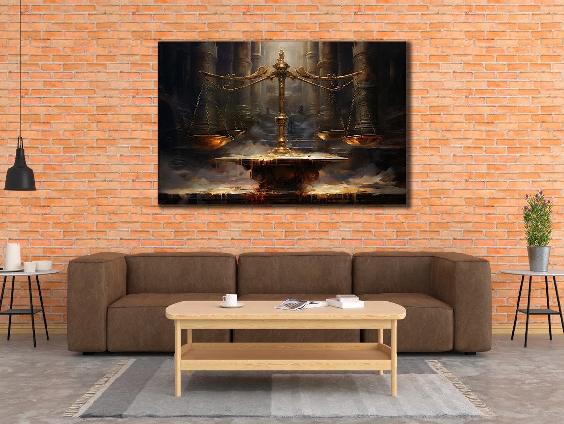 Scales Of Justice Art Lawyer Office Wall Decor Print Wall Art Gift For Lawyer Lawyer Gifts Balance Of Justice Painting On - Image 2