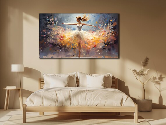 Ballerina White Tutu Colorful Confetti Burst Dancing Art Poster