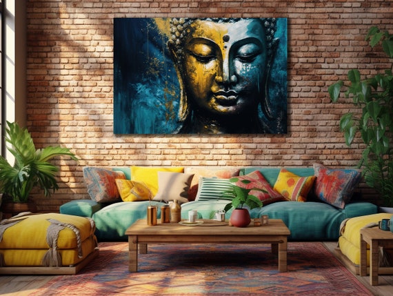 Buddha Print Asian Painting On House Gift Idea Homeoffice Wall Decor Yoga Wall Art Spiritual Poster Home Decoration