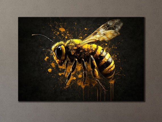 Honey Bee Print Poster Art For Bedroom Decor Bee Wall Decor Home Gift Room Wall Decor Animal Print On Bee Art