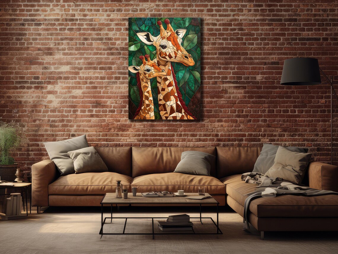 Giraffes Art Giraffe Family Mother And Baby Poster Farmer Gifts Home Decor Funny Art Prints Kids Room Gift - Image 2