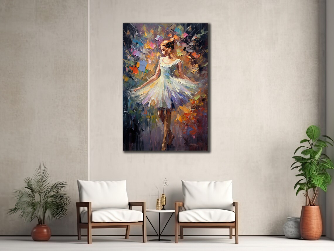 Ballerina Tutu Impressionist Painting Graceful Dancer Elegant Ballet Wall Poster - Image 3