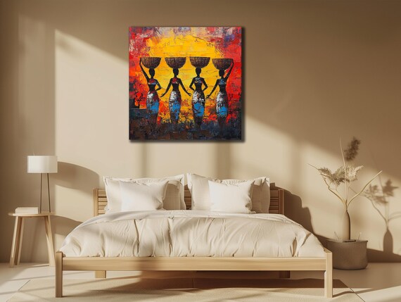 African Women Prints Ethnic Painting Wall Decor House Gift Idea Bedroom Wall Decor Girl Wall Art Spiritual Poster Home Decor