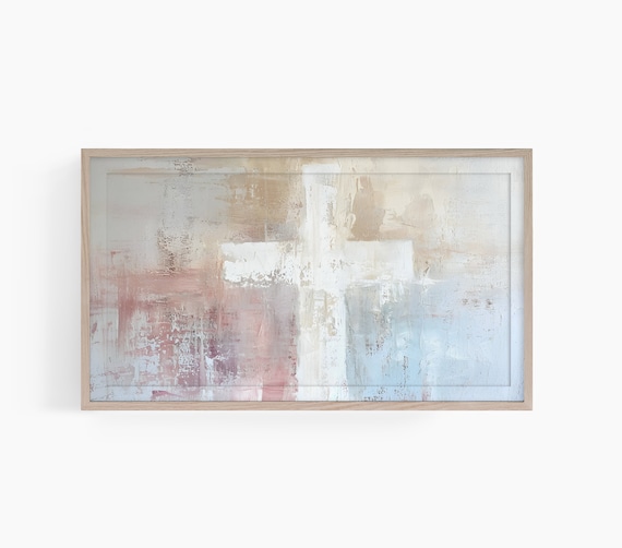 Abstract White Cross Blush Pink Textured Christian Art Poster
