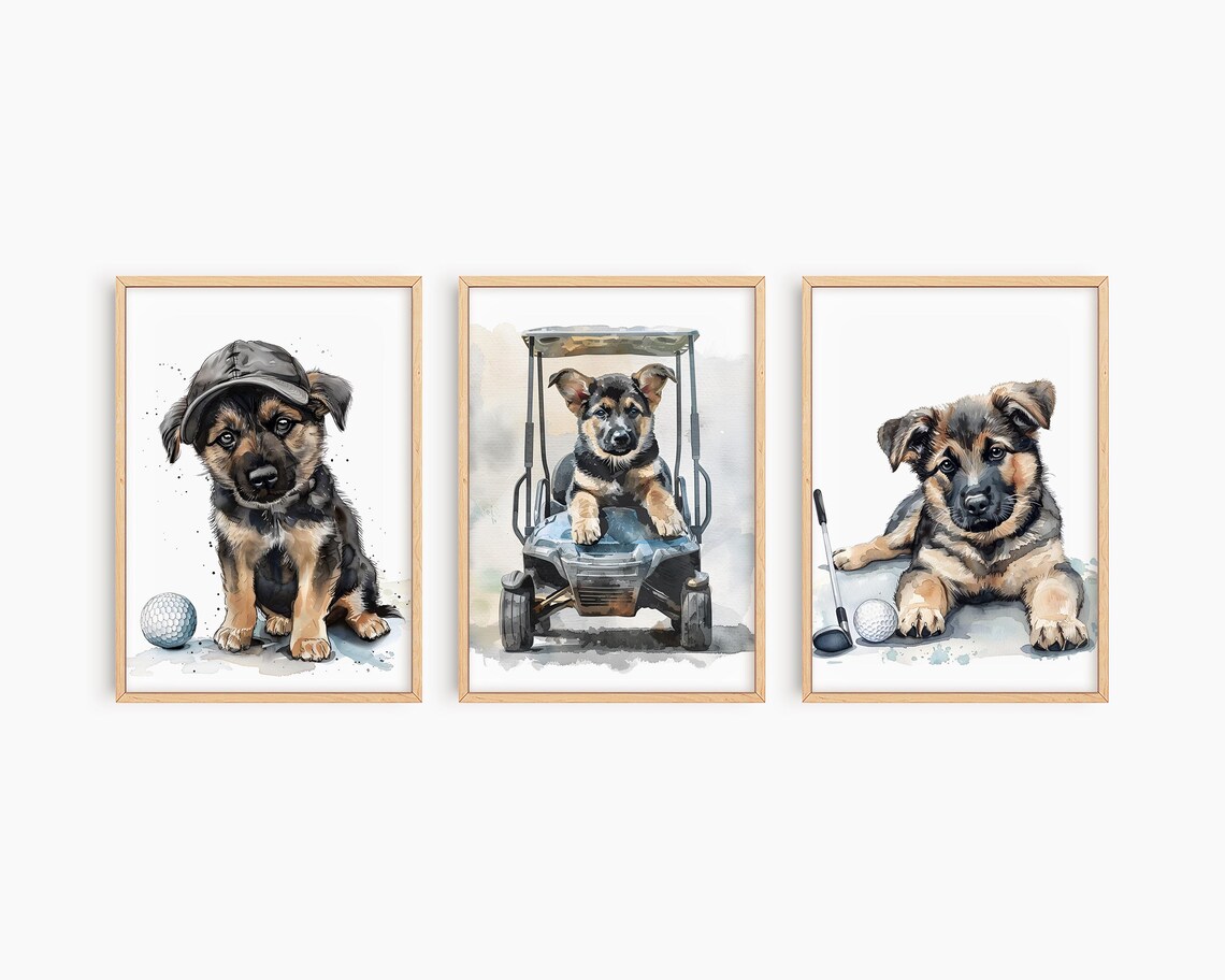 Puppy Golf Nursery Wall Art, Kids Room Print - Image 3
