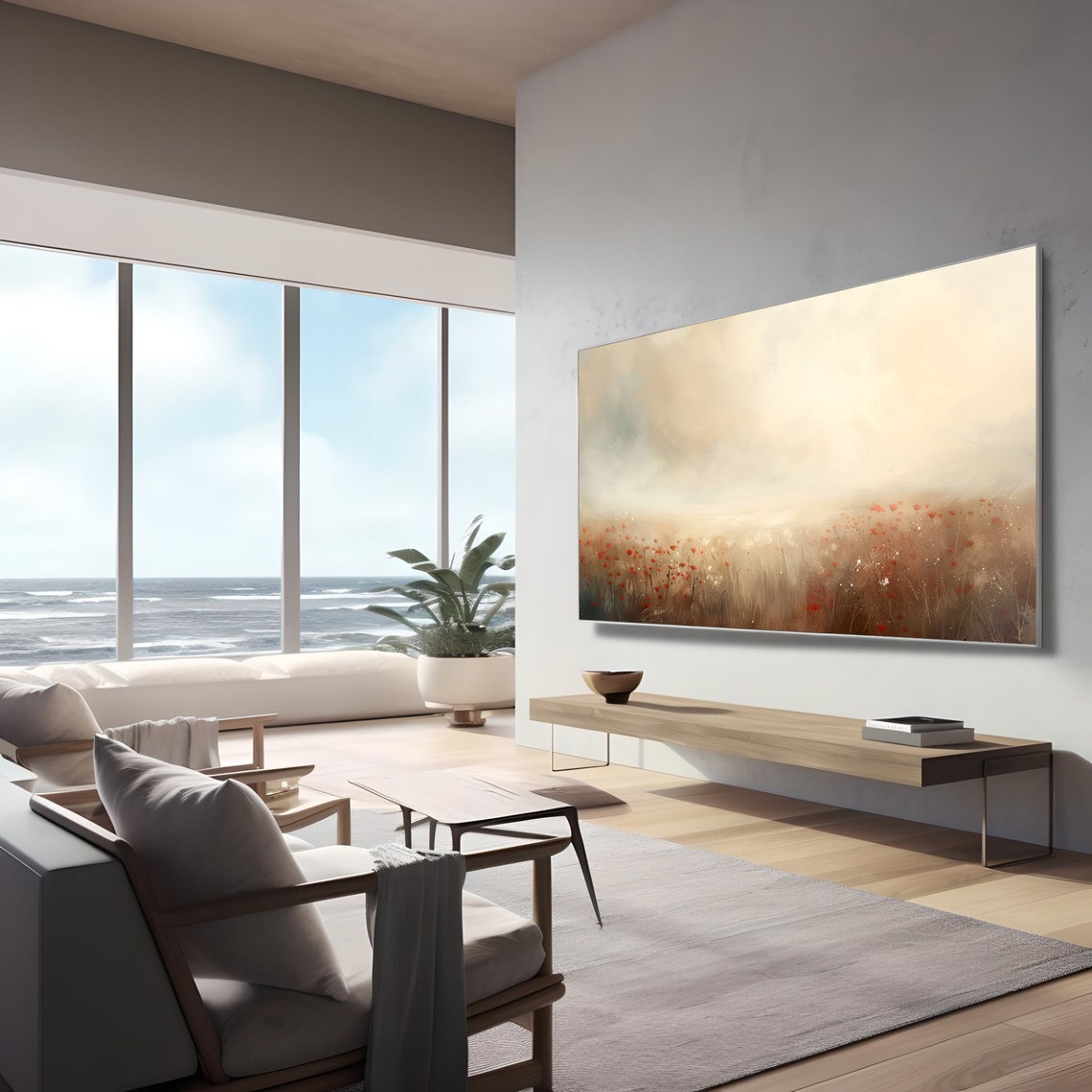 Wildflower Frame Tv Art Frame Tv Art Country Field Landscape Tv Art Poppies Frame Tv Country Flowers Frame Tv Art Smart Tv Art - Image 2