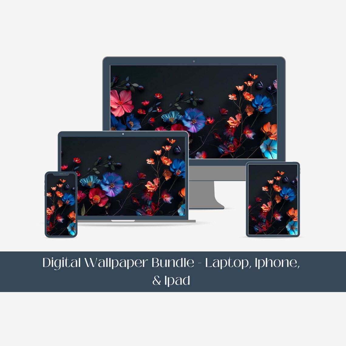 Moody Floral Wallpaper, Botanical Background
