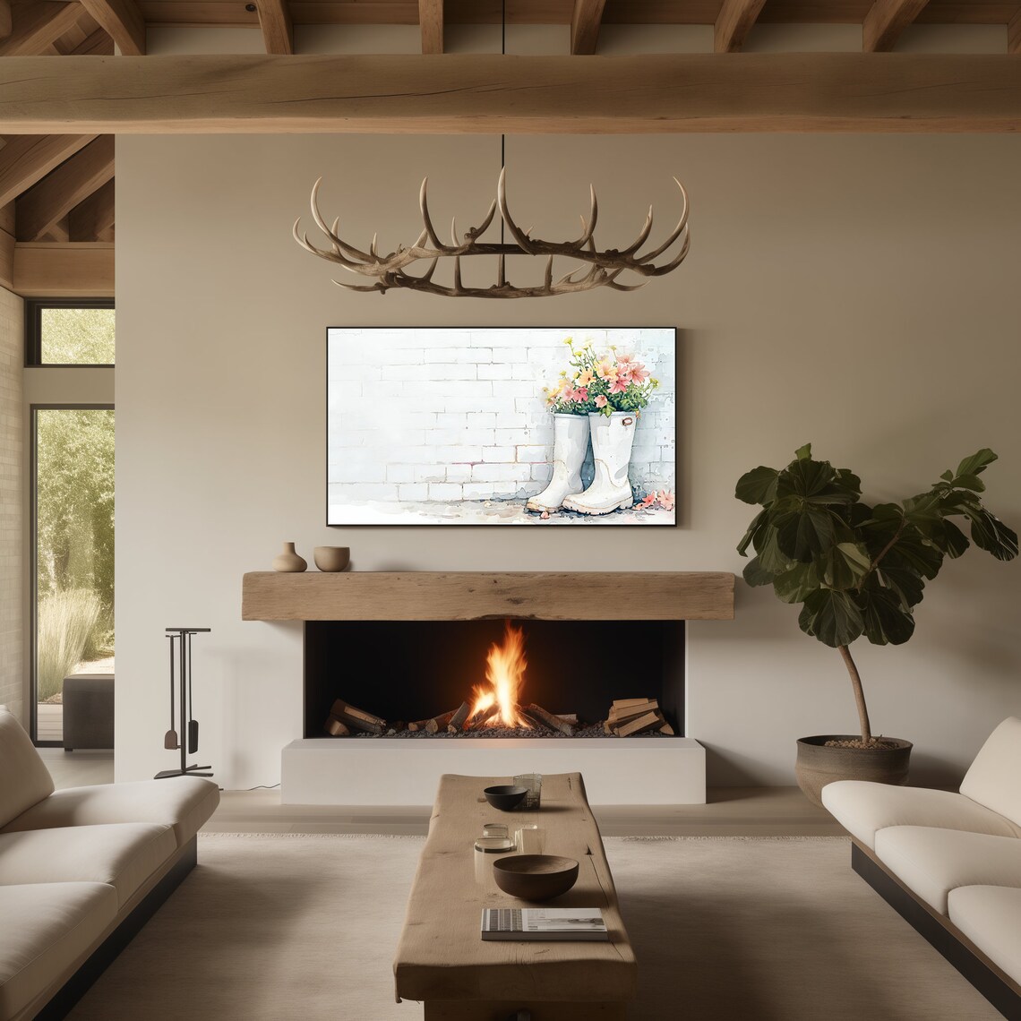 Spring Frame TV Art, Watercolor Rain Boots - Image 3