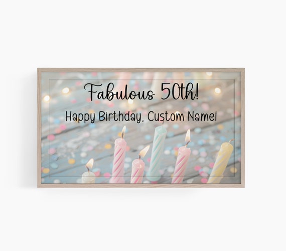 Custom Happy Birthday Frame Tv Art Birthday Personalized Frame Tv Art Custom Bday Frame Tv Art Happy Birthday Tv Art Birthday Smart Tv