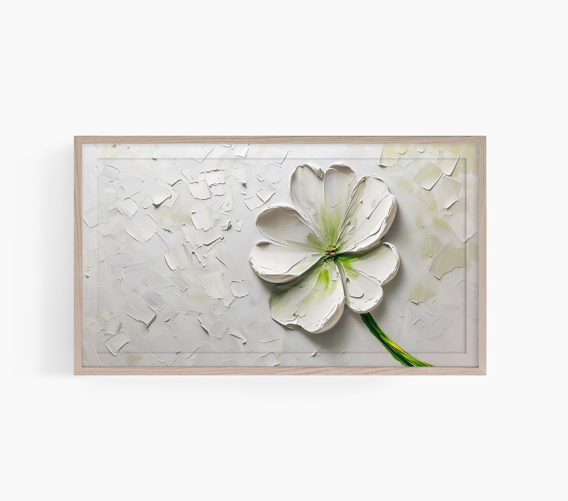 Neutral St Patricks Day Clover TV Art Print