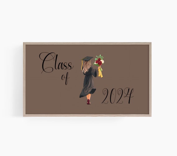Graduation Party Tv Art Frame Tv Art Class Of 2024 Graduate Smart Tv Frame Art Graduation Frame Tv Art Class Of 2024 Tv Art T