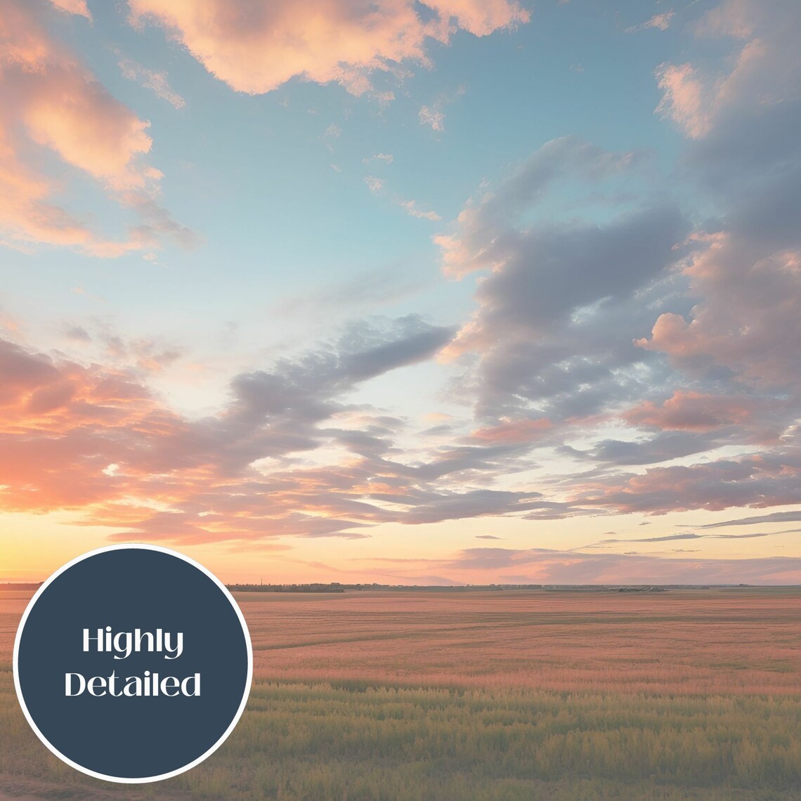 Vibrant Prairie Sunset Over Golden Field Photography Landscape Poster - Image 3