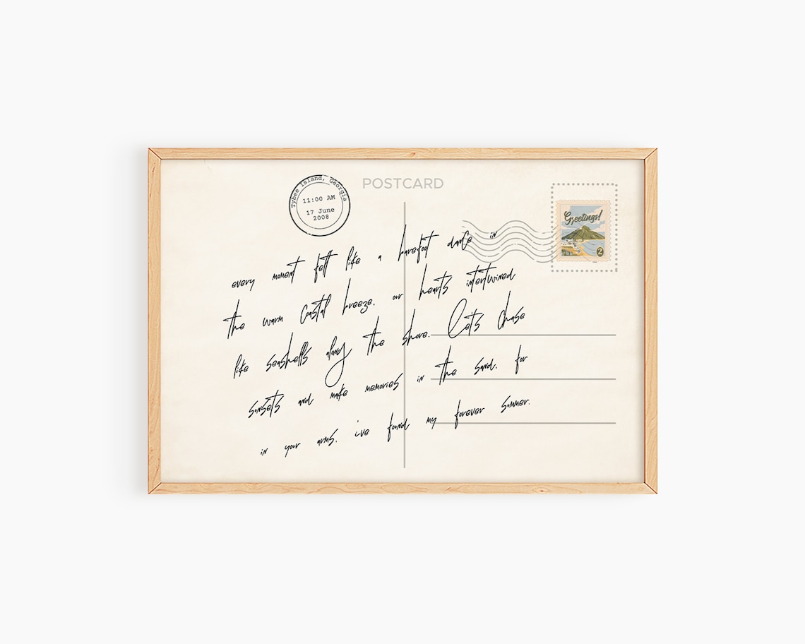 Coastal Love Letter Beach Aesthetic Art Print