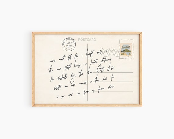 Coastal Love Letter Beach Aesthetic Art Print