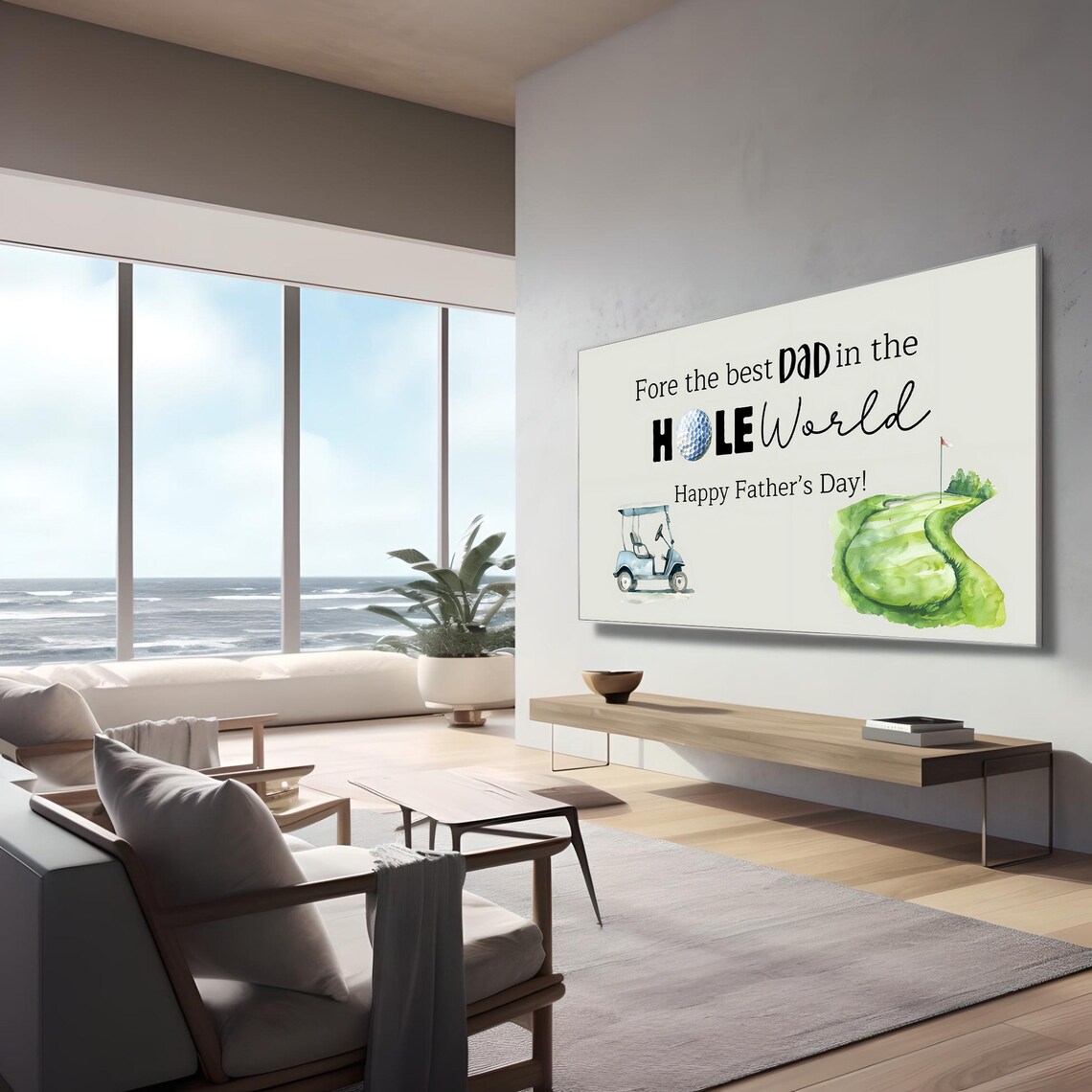 Father's Day Golf TV Art, Man Cave Decor - Image 3