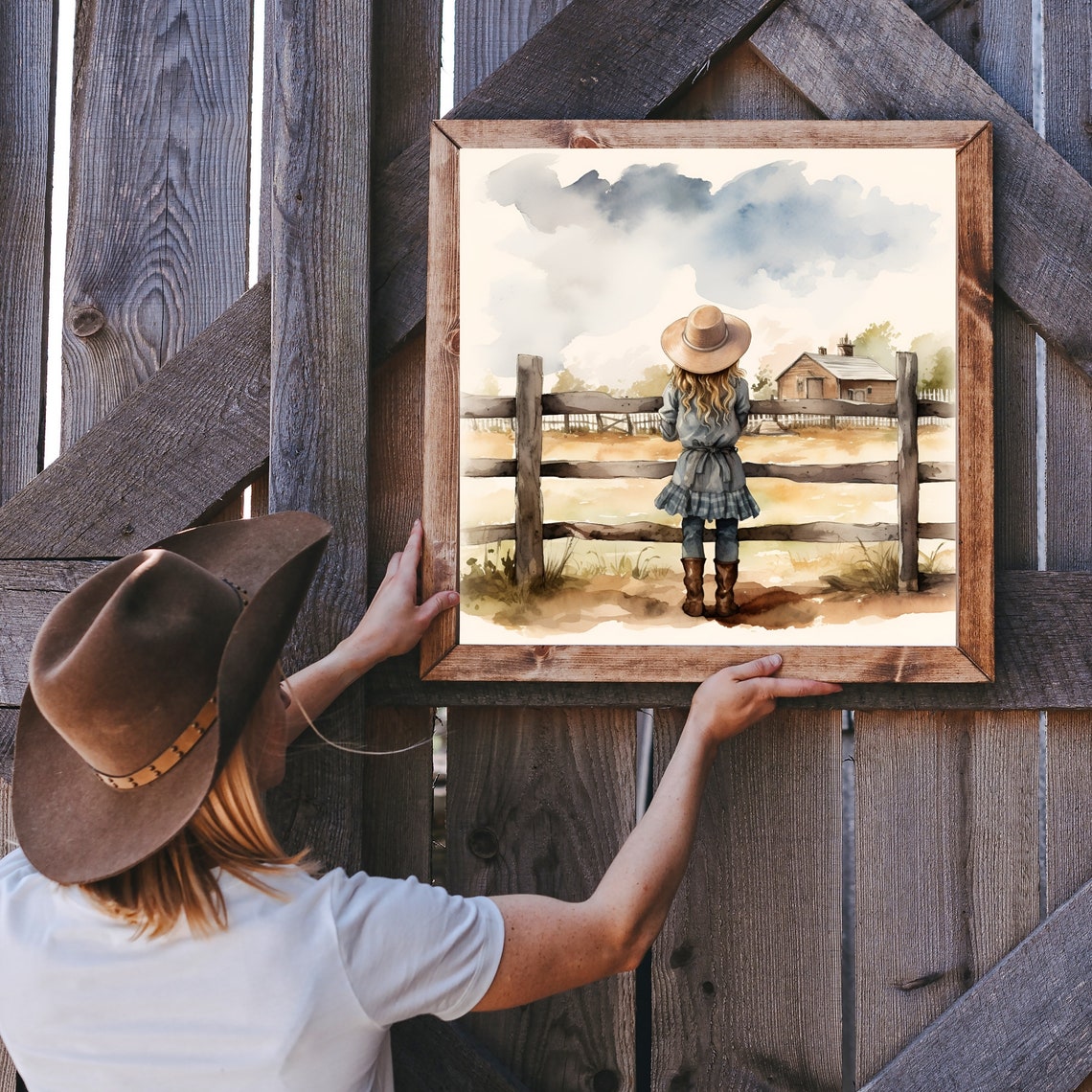 Farm Girl Wall Art Print Cowgirl Wall Art Print Wall Art Little Cowgirl Little Farm Girl Wall Art Instant - Image 2