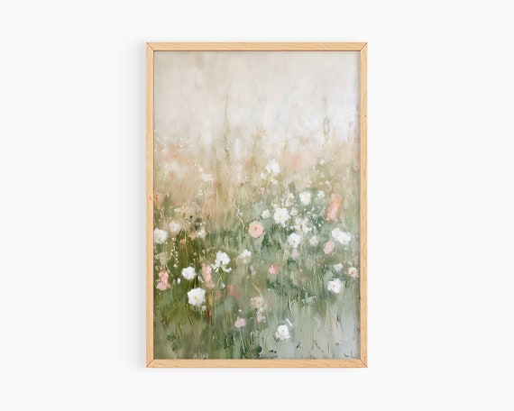 Wildflower Field Landscape Spring Wall Art Print